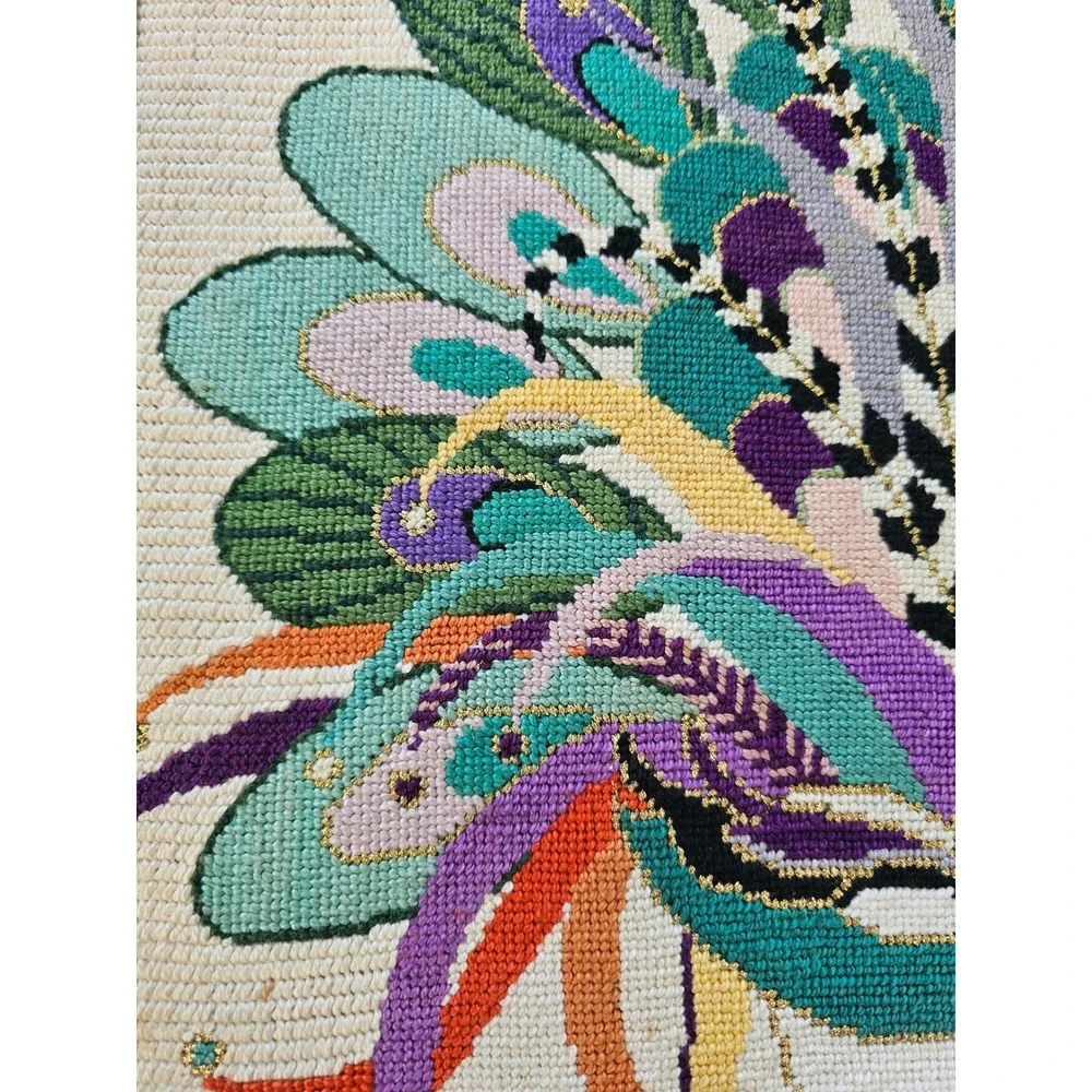 Lee's Needle Arts Peacock‎ Mask Needlepoint Masquerade Art Large Framed 24x28